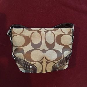 Coach handbag tan/brown signature canvas small